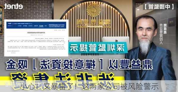 小心！又暴雷了！这两家公司被风险警示