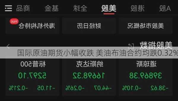 国际原油期货小幅收跌 美油布油合约均跌0.32%