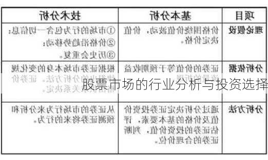 股票市场的行业分析与投资选择