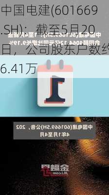 中国电建(601669.SH)：截至5月20日，公司股东户数约为36.41万