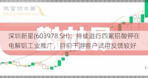 深圳新星(603978.SH)：持续进行四氟铝酸钾在电解铝工业推广，目前下游客户试用反馈较好