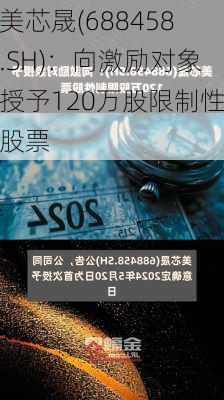 美芯晟(688458.SH)：向激励对象授予120万股限制性股票