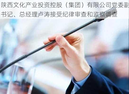 陕西文化产业投资控股（集团）有限公司党委副书记、总经理卢涛接受纪律审查和监察调查