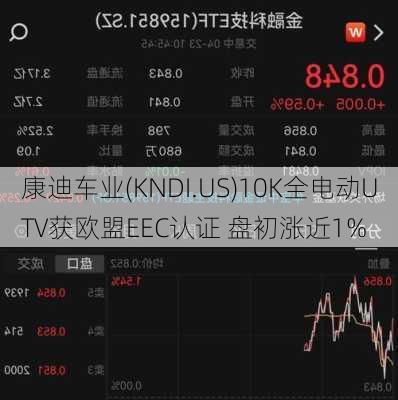 康迪车业(KNDI.US)10K全电动UTV获欧盟EEC认证 盘初涨近1%