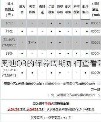 奥迪Q3的保养周期如何查看？