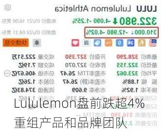 Lululemon盘前跌超4% 重组产品和品牌团队