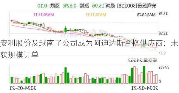 安利股份及越南子公司成为阿迪达斯合格供应商：未获规模订单