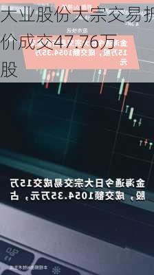 大业股份大宗交易折价成交47.76万股