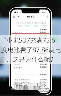 “小米SU7充满73.6度电池费了87.86度电”，这是为什么呢？