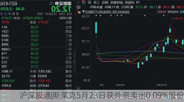 沪深股通|斯莱克5月23日获外资卖出0.09%股份