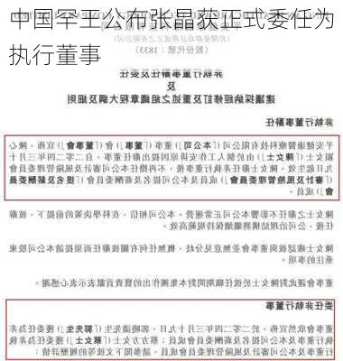 中国罕王公布张晶获正式委任为执行董事