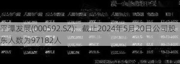 平潭发展(000592.SZ)：截止2024年5月20日公司股东人数为97182人