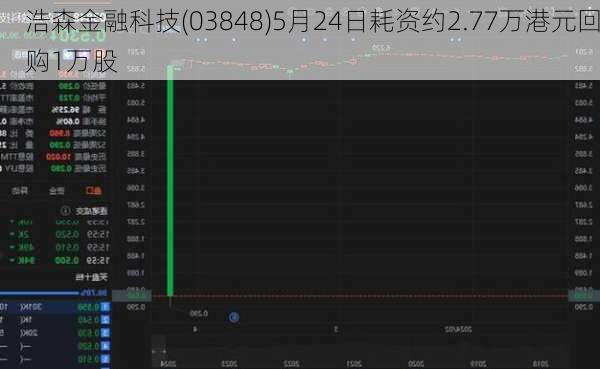 浩森金融科技(03848)5月24日耗资约2.77万港元回购1万股