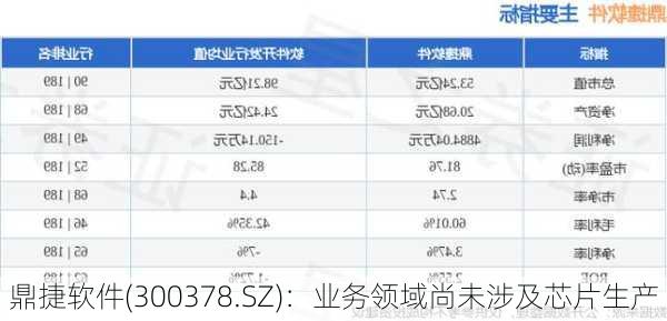 鼎捷软件(300378.SZ)：业务领域尚未涉及芯片生产