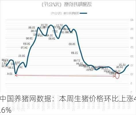 中国养猪网数据：本周生猪价格环比上涨4.6%