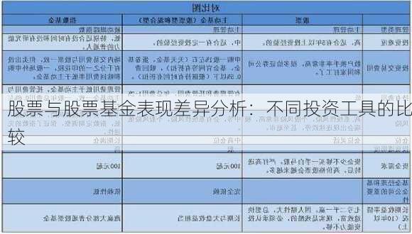 股票与股票基金表现差异分析：不同投资工具的比较