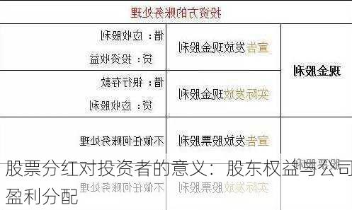 股票分红对投资者的意义：股东权益与公司盈利分配