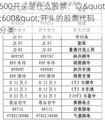 600开头是什么股票：以