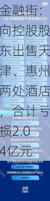 金融街：向控股股东出售天津、惠州两处酒店，合计亏损2.04亿元