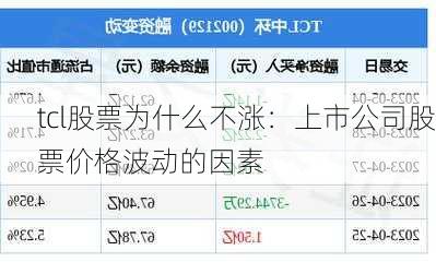 tcl股票为什么不涨：上市公司股票价格波动的因素