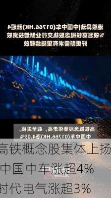 高铁概念股集体上扬 中国中车涨超4%时代电气涨超3%