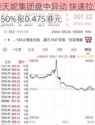 雅天妮集团盘中异动 快速拉升6.50%报0.475港元