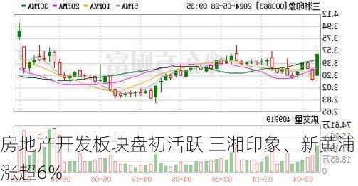 房地产开发板块盘初活跃 三湘印象、新黄浦涨超6%