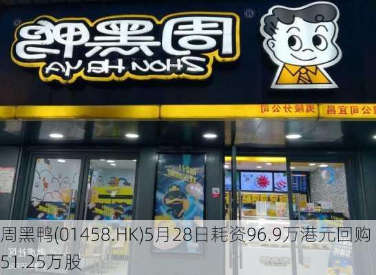 周黑鸭(01458.HK)5月28日耗资96.9万港元回购51.25万股