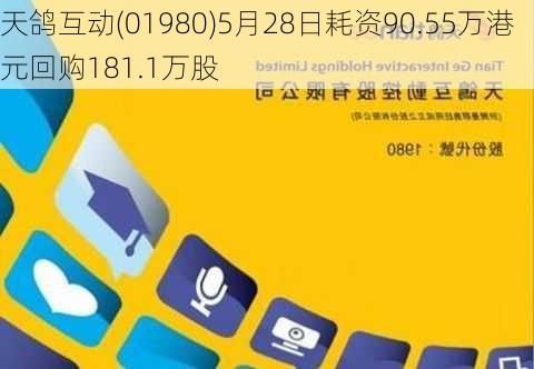 天鸽互动(01980)5月28日耗资90.55万港元回购181.1万股