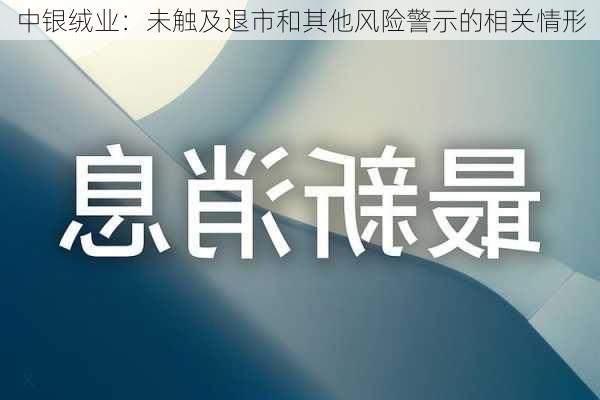 中银绒业：未触及退市和其他风险警示的相关情形