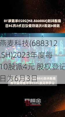 燕麦科技(688312.SH)2023年度每10股派4元 股权登记日为6月3日