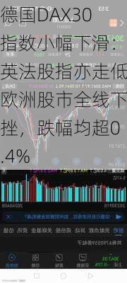 德国DAX30指数小幅下滑：英法股指亦走低欧洲股市全线下挫，跌幅均超0.4%