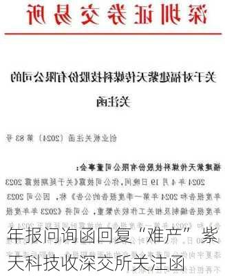 年报问询函回复“难产” 紫天科技收深交所关注函