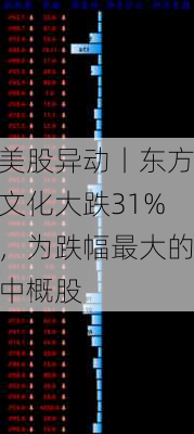 美股异动丨东方文化大跌31%，为跌幅最大的中概股