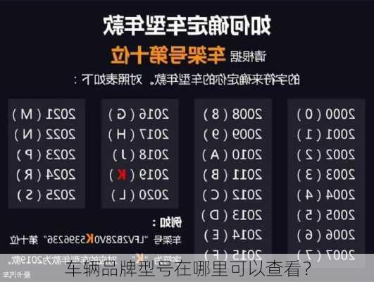 车辆品牌型号在哪里可以查看？