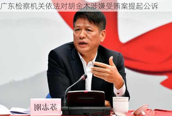 广东检察机关依法对胡金木涉嫌受贿案提起公诉