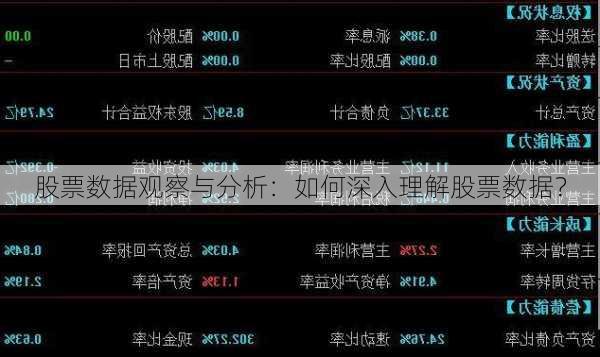 股票数据观察与分析：如何深入理解股票数据？