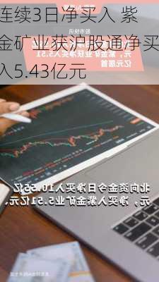 连续3日净买入 紫金矿业获沪股通净买入5.43亿元