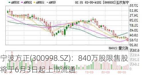 宁波方正(300998.SZ)：840万股限售股将于6月3日起上市流通