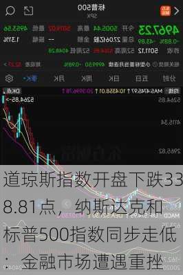 道琼斯指数开盘下跌338.81点，纳斯达克和标普500指数同步走低：金融市场遭遇重挫