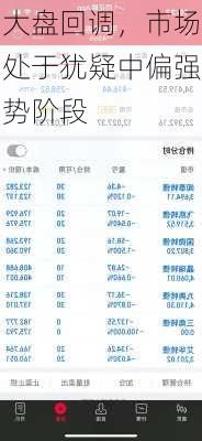 大盘回调，市场处于犹疑中偏强势阶段