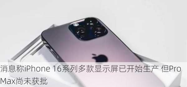 消息称iPhone 16系列多款显示屏已开始生产 但Pro Max尚未获批