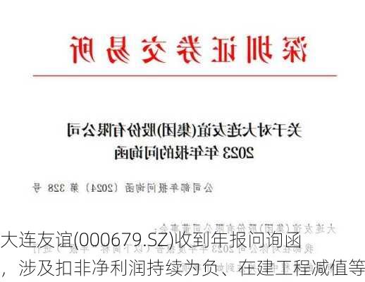 大连友谊(000679.SZ)收到年报问询函，涉及扣非净利润持续为负、在建工程减值等问题