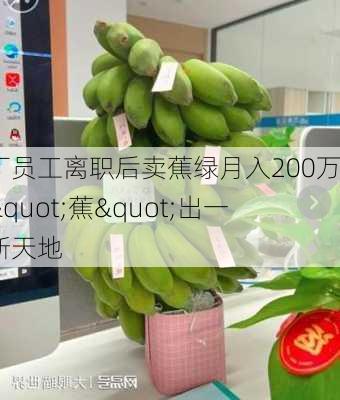 大厂员工离职后卖蕉绿月入200万，