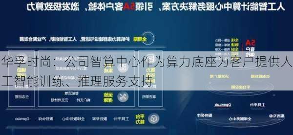 华孚时尚：公司智算中心作为算力底座为客户提供人工智能训练、推理服务支持