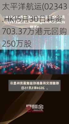 太平洋航运(02343.HK)5月30日耗资703.37万港元回购250万股