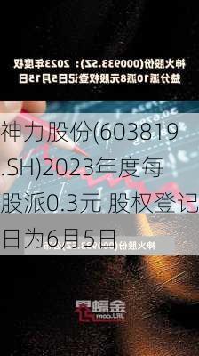 神力股份(603819.SH)2023年度每股派0.3元 股权登记日为6月5日