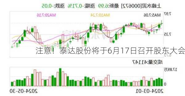 注意！泰达股份将于6月17日召开股东大会