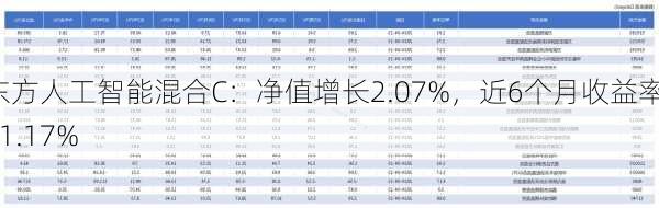 东方人工智能混合C：净值增长2.07%，近6个月收益率-21.17%