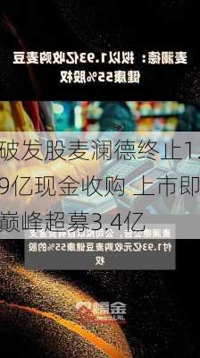 破发股麦澜德终止1.9亿现金收购 上市即巅峰超募3.4亿